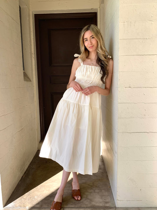 Simple White Spring Dress