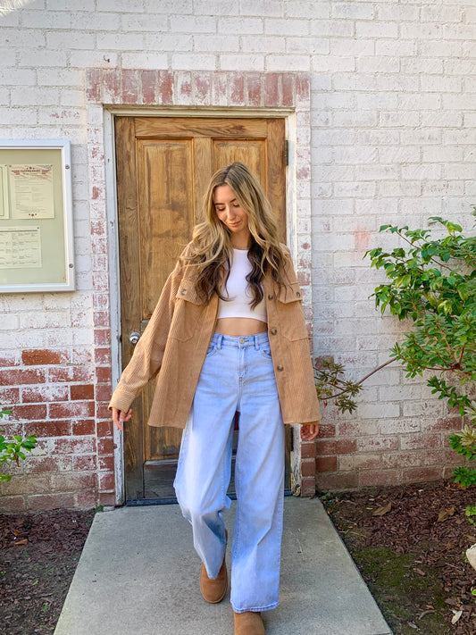 Very Brown Corduroy Button Jacket