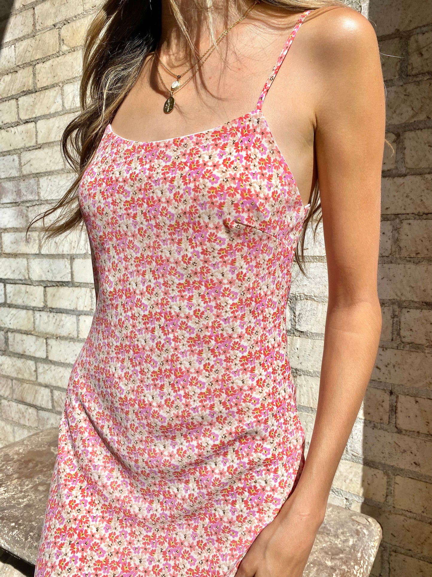 Pink Floral Maxi Dress